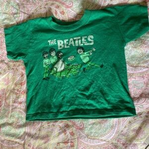 Y2K Green Beatles Baby Tee